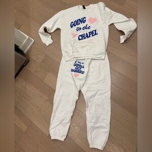 NWOT friday + saturday 'Going to the Chapel' Sweat Set